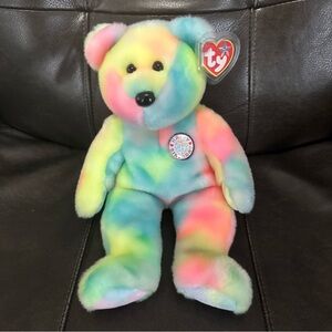 Ty Beanie Buddy “B.B. Bear” the Happy Birthday Bear 14" Stuffed Animal